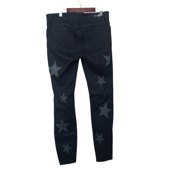 Kut From The Kloth Mia Skinny Black Denim Stars SZ 8 31" L Indie Goth Punk - Picture 3 of 14